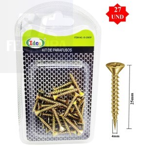 KIT DE PARAFUSO 27 UNIDADES 4mm X 25mm (ID-2565P)