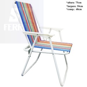 CADEIRA DE PRAIA ALTA SUPORTA 120Kg (ID-3519C)