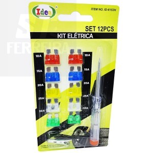 CONJUNTO DE FUSÍVEIS AUTOMOTIVO 12 PEÇAS (ID-6153H)